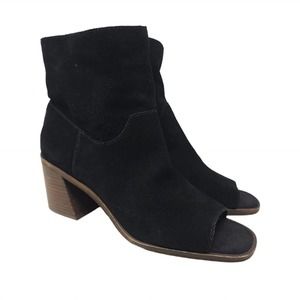 Lucky Brand Ryemi Black Suede Bootie Shoes Sz 10